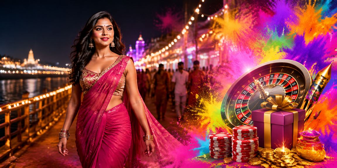 Exciting online betting at Holi festival, Ahmedabad riverfront crowd