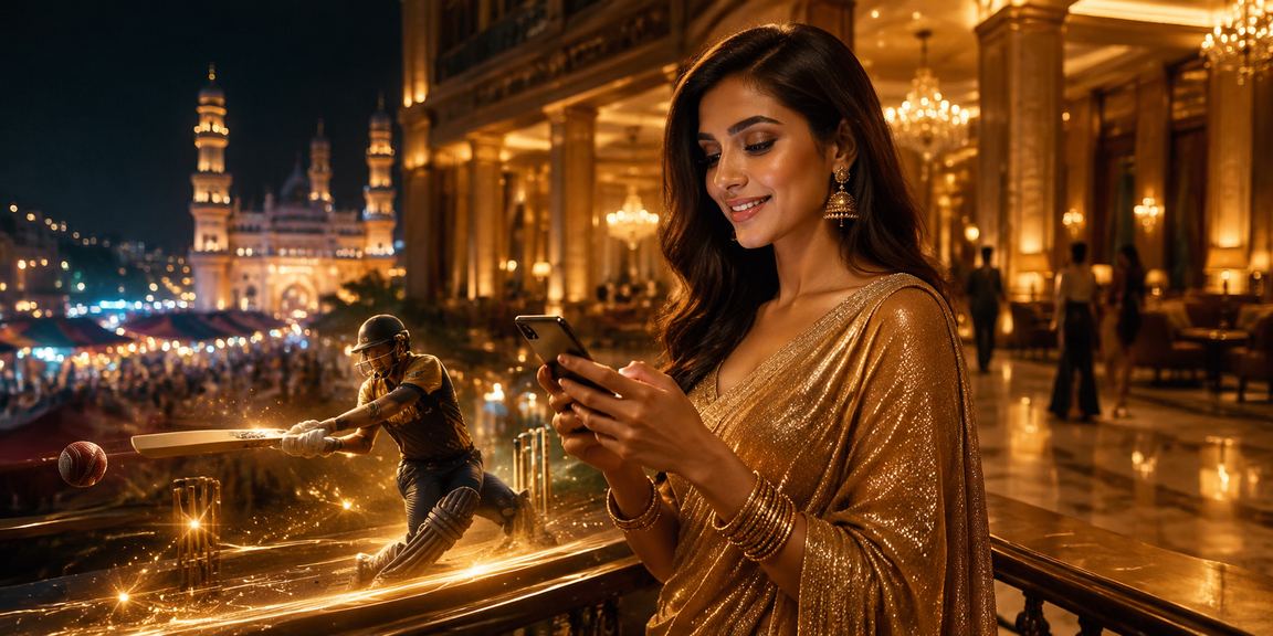 Night market with vibrant cricket betting scene in India